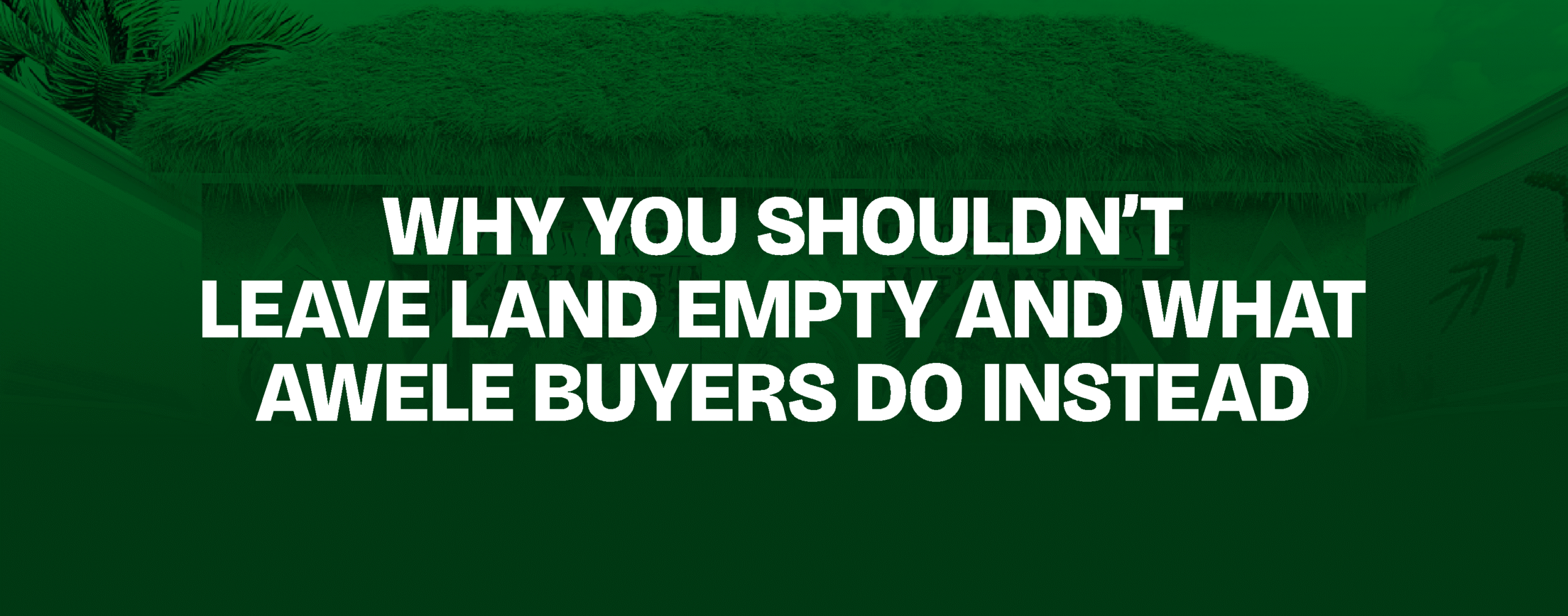Read more about the article Why You Shouldn’t Leave Land Empty — And What Awele Buyers Do Instead